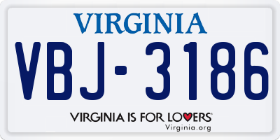 VA license plate VBJ3186