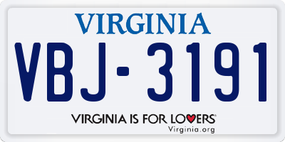 VA license plate VBJ3191