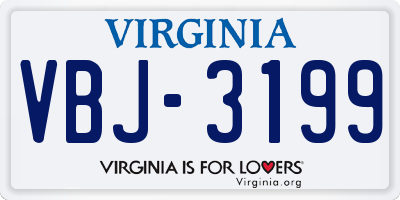 VA license plate VBJ3199