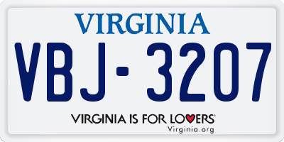 VA license plate VBJ3207