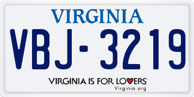 VA license plate VBJ3219
