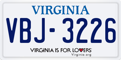 VA license plate VBJ3226