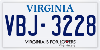 VA license plate VBJ3228