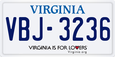 VA license plate VBJ3236