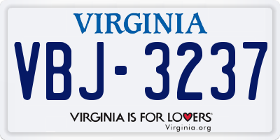 VA license plate VBJ3237