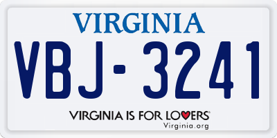 VA license plate VBJ3241