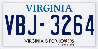 VA license plate VBJ3264