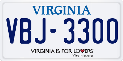 VA license plate VBJ3300