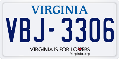 VA license plate VBJ3306