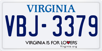 VA license plate VBJ3379