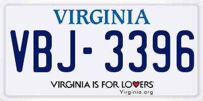 VA license plate VBJ3396