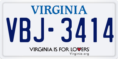 VA license plate VBJ3414