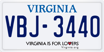 VA license plate VBJ3440