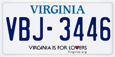 VA license plate VBJ3446