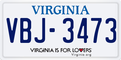 VA license plate VBJ3473