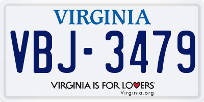 VA license plate VBJ3479