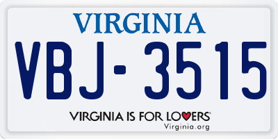 VA license plate VBJ3515