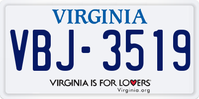 VA license plate VBJ3519