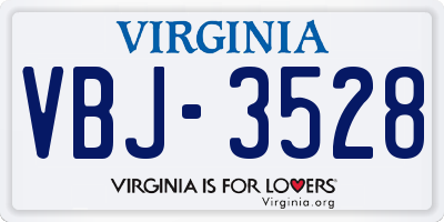 VA license plate VBJ3528