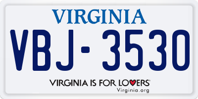 VA license plate VBJ3530