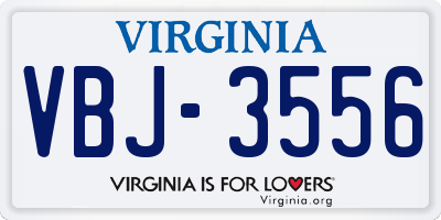 VA license plate VBJ3556