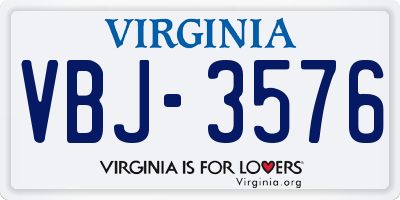 VA license plate VBJ3576