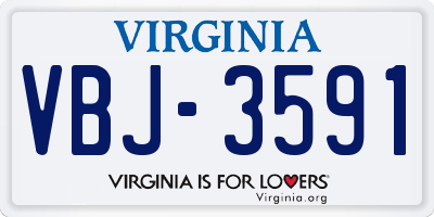 VA license plate VBJ3591