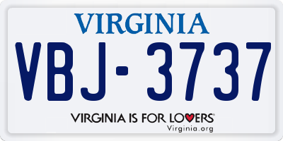 VA license plate VBJ3737