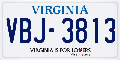 VA license plate VBJ3813