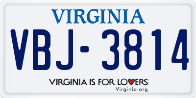 VA license plate VBJ3814