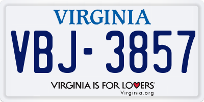 VA license plate VBJ3857