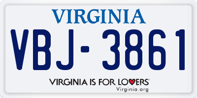 VA license plate VBJ3861