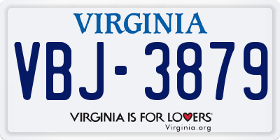 VA license plate VBJ3879