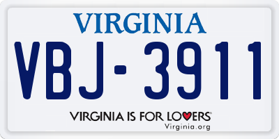 VA license plate VBJ3911