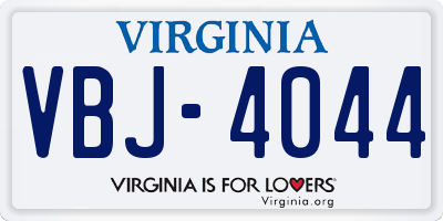 VA license plate VBJ4044
