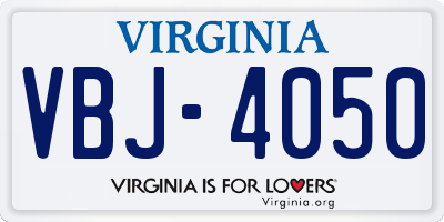 VA license plate VBJ4050