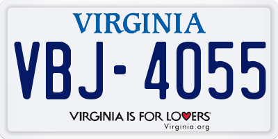 VA license plate VBJ4055