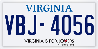VA license plate VBJ4056