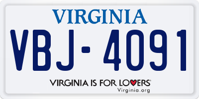 VA license plate VBJ4091