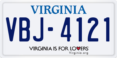VA license plate VBJ4121
