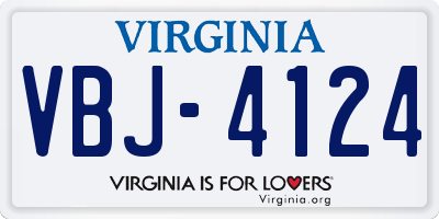 VA license plate VBJ4124