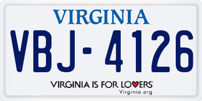 VA license plate VBJ4126