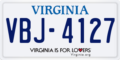 VA license plate VBJ4127