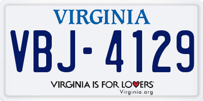 VA license plate VBJ4129