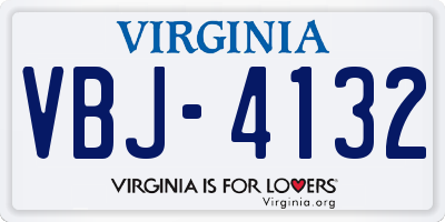 VA license plate VBJ4132