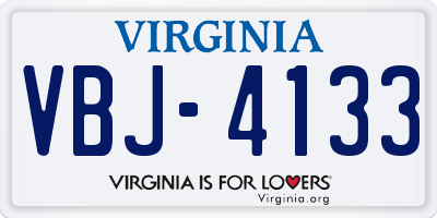 VA license plate VBJ4133