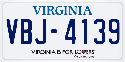 VA license plate VBJ4139