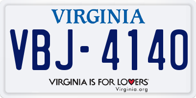 VA license plate VBJ4140
