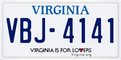 VA license plate VBJ4141