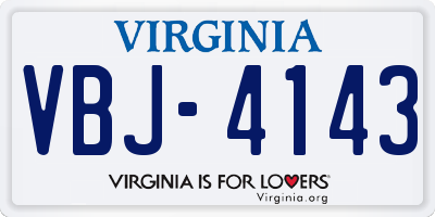 VA license plate VBJ4143